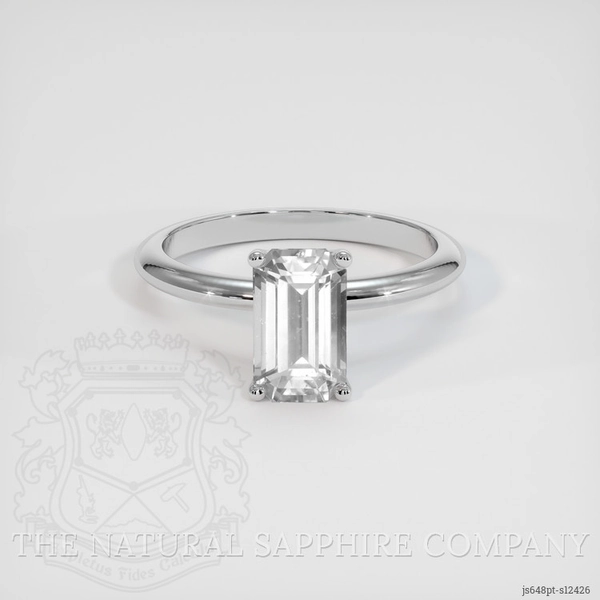 Solitaire White Sapphire Ring 2.52 Ct., Platinum 950