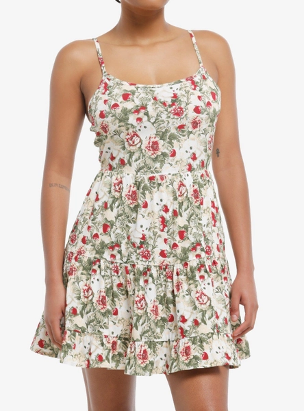 Thorn & Fable Berries & Cats Tiered Cami Dress