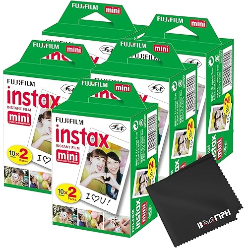 Fujifilm Instax Mini Instant Camera Film: 100 Shoots Total, (10 Sheets x 10) - Capture Memories Anytime, Anywhere - 100 Pack