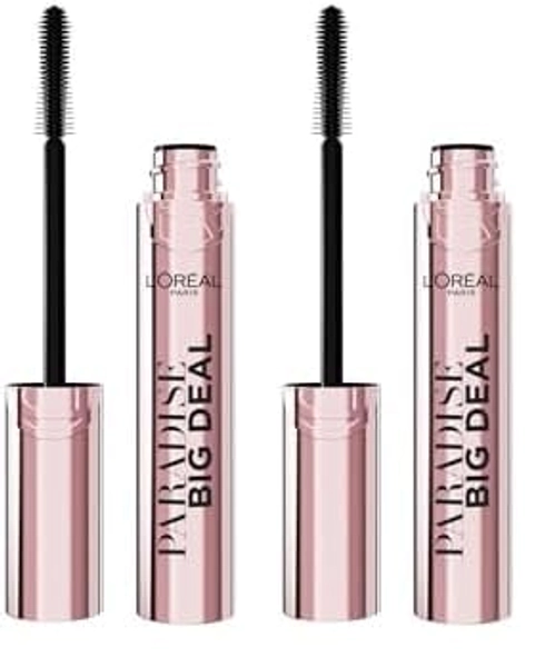 L'Oréal Paris Washable Mascara, Lengthening & Volumising, For Buildable Lash Impact, No Clumping, Paradise Big Deal, Black (Pack of 2)