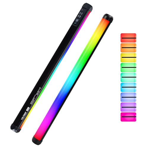VILTROX RGB Video Light Wand, Handheld Multi Color LED Photography Light Stick with APP Control, 2500K-8500K Dimmable, CRI97+ Full-Color LED Light with 2200mAh Rechargeable Battery, 26 Light Scenes