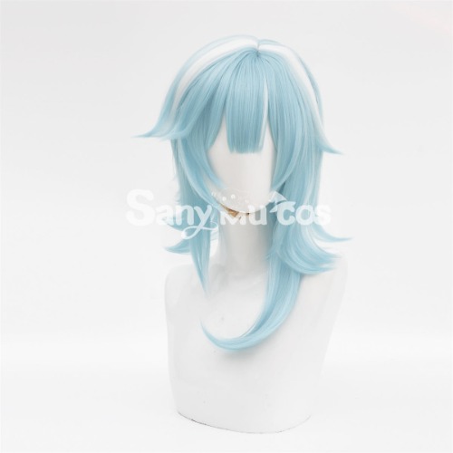【In Stock】Game Genshin Impact Eula Lawrence Blue and White Medium Cosplay Wig