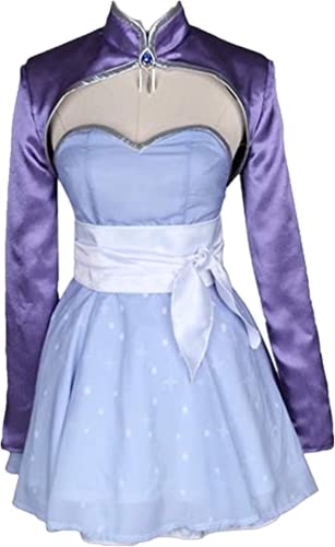 Muchen COS Anime Weiss Schnee Cosplay Costume RWBY 4 White Dress Battle Uniform Halloween Carnival Costume Full Set - Female XS