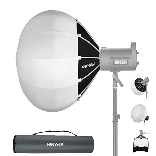 NEEWER 26"/65cm Lantern Softbox One Step Quick Release, 360° Light Diffuser with Skirt, Bowens Mount for Video Light CB60 CB100 CB150 Compatible with Aputure Light 600d Amaran 60x Godox SL60W, NS65L - 65cm