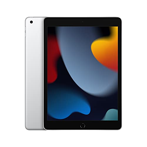 Apple iPad (9th Generation): with A13 Bionic chip, 10.2-inch Retina Display, 64GB, Wi-Fi, 12MP front/8MP Back Camera, Touch ID, All-Day Battery Life – Silver - WiFi - 64GB - Silver - Without AppleCare+
