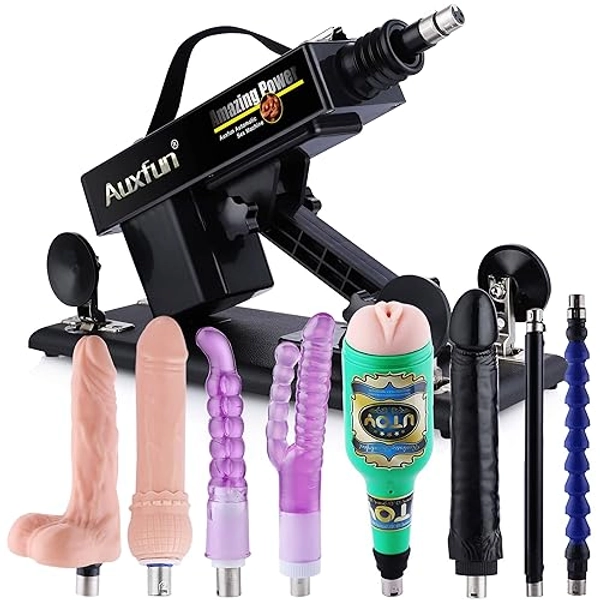 Sex Machine Love Machine Thrusting Dildo Machine for Women and Men 3XLR Connector Sex Machine with Masturbator for Hands-Free Play