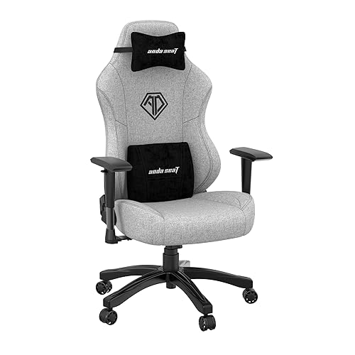 Anda Seat Phantom 3 Pro Gaming Chair - Ergonomic Office Desk Chairs, Reclining Video Game Gamer Chair, Neck & Lumbar Back Support - Large Grey Linen Gaming Chair for Adults - Grey Fabric