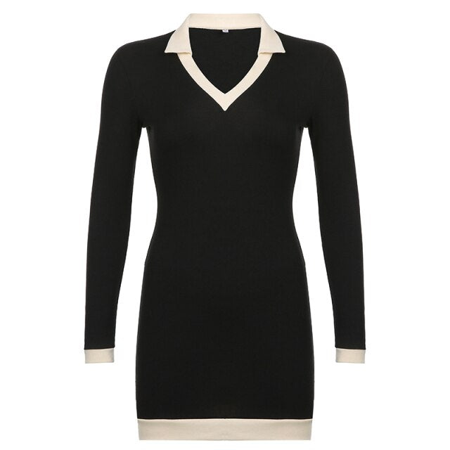 Elegant Black Alt Long Sleeve Dress - Black Dress / M