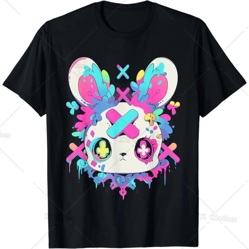 Black Horror Kawaii Bunny T-Shirt - black / M