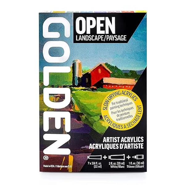 OPEN Slow-Drying Acrylics by GOLDEN, Landscape Set, Professional Acrylic Paint