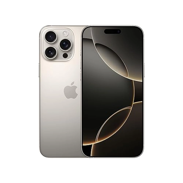 Apple iPhone 16 Pro MAX de 256 GB: Smartphone 5G con Control de Cámara, grabación en 4K a 120 f/s con Dolby Vision y un Gran Salto en autonomía. Compatible con los AirPods; Titanio Natural