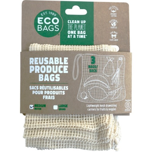 Cotton Mesh Reusable Produce Bag | Natural - 3 Pack