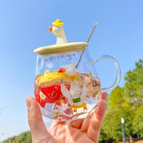 Duck Duck Goose Mug With Lid - Yellow