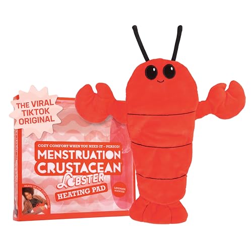 Menstruation Crustacean – Original Viral Cuddly & Cute 14" Lobster Plush with Lavender Scented Heating Pad - Lobster