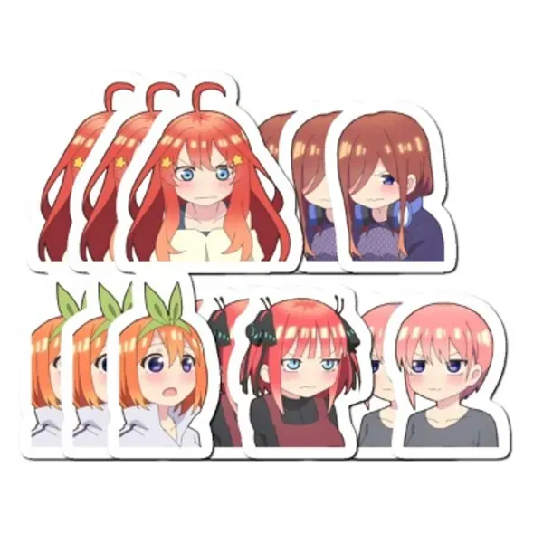 Generic Stickers Pack 3, Vinyl Sticker Quintessential Laptop Quintuplets Funny Pack Waterproof Aesthetic Bike for Bumper Car Water Bottle Luggage Guitar Skateboard (3pcsPack), White, 3 x 4 x 3pcs