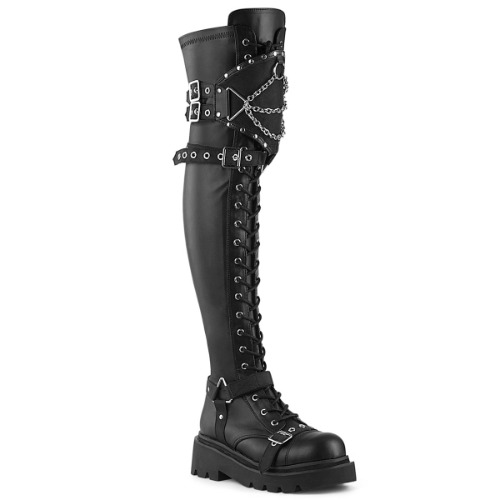 Renegade-320 | Black Stretch Vegan Leather / 12