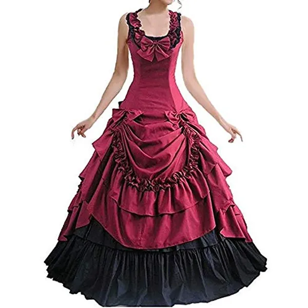 CountryWomen Gothic Victorian Dress Civil War Southern Belle Tea Party Ball Gown Cosplay Costume