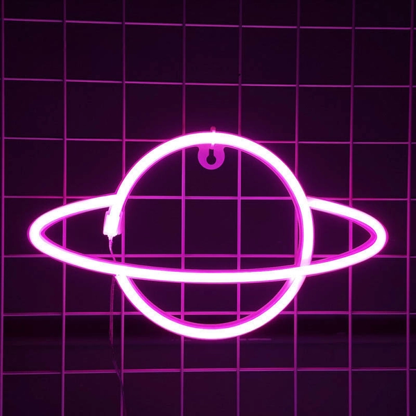 Planet Neon Sign LED Night Lights Wall Decor Astronomy Gifts - F