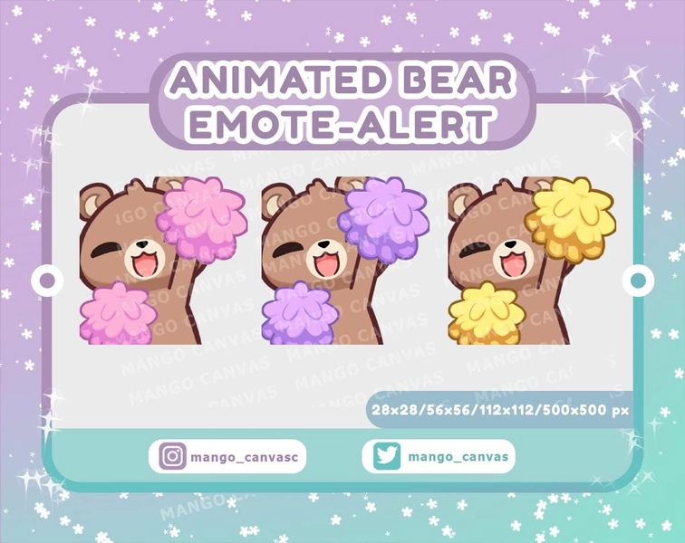 Animated Bear PomPom Emote
