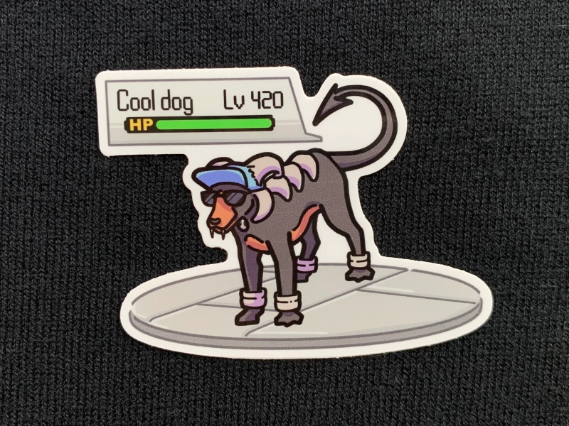 Houndoom Cool Dog Vinyl Sticker | Pokemon Stickers