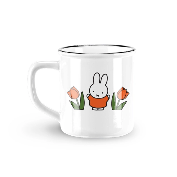 Ceramic mug retro miffy tulips holland pink