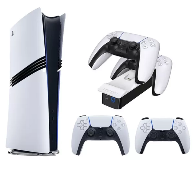 Buy SONY PlayStation 5 Pro, PS5 DualSense Wireless Controller (White) & PlayStation 5 Twin Docking Station Bundle | Currys
