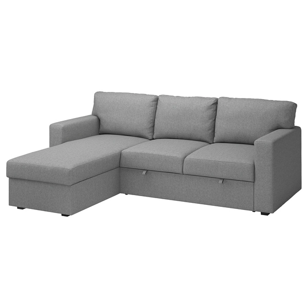 BÅRSLÖV 3-seat sleeper sofa with chaise - Tibbleby beige/gray