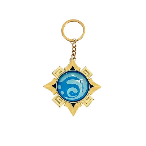 Translucent Natlan Vision Keychain Genshin Impact Vision Key Rings - Hydro