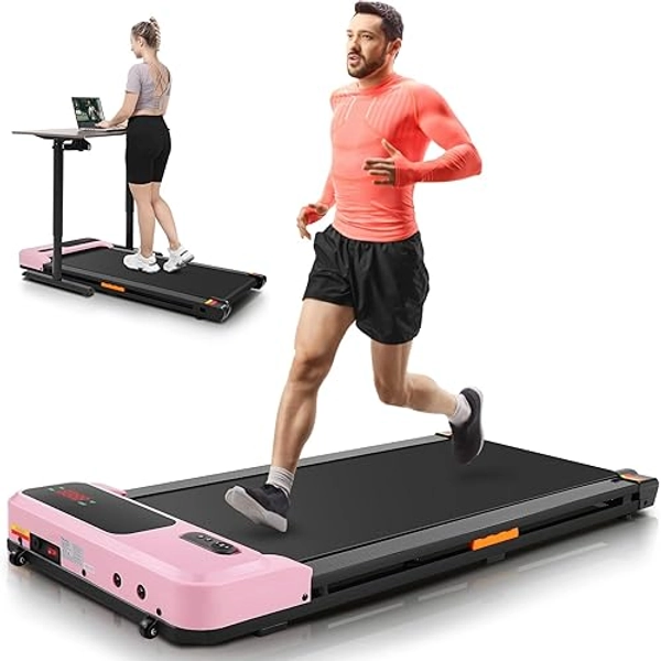 Treadmills for Home,Under Desk Walking Pad Treadmill,2-in-1 Running,Walking & Jogging Portable Running Machine with Remote Control,No Assembly Required,2024 Upgrade