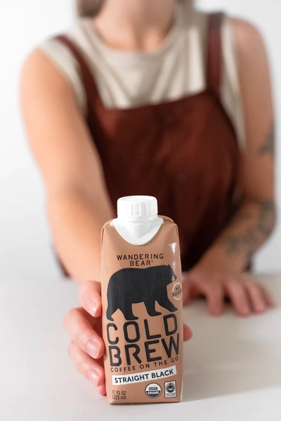 Extra Strong Straight Black Organic Cold Brew Coffee (12 cartons, 11oz each)