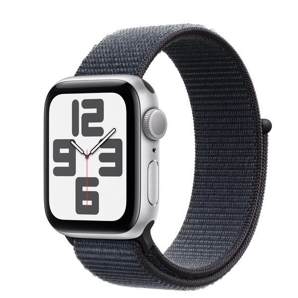 Apple Watch SE GPS, 40mm Silver Aluminum Case with Ink Sport Loop
