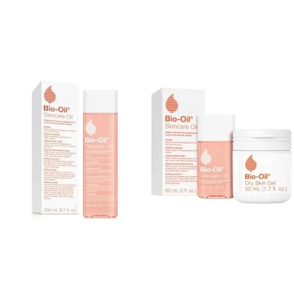 Bio-Oil Skincare Body Oil for Scars & Stretch Marks Bundle with 1.7oz Oil & 2oz Dry Skin Gel