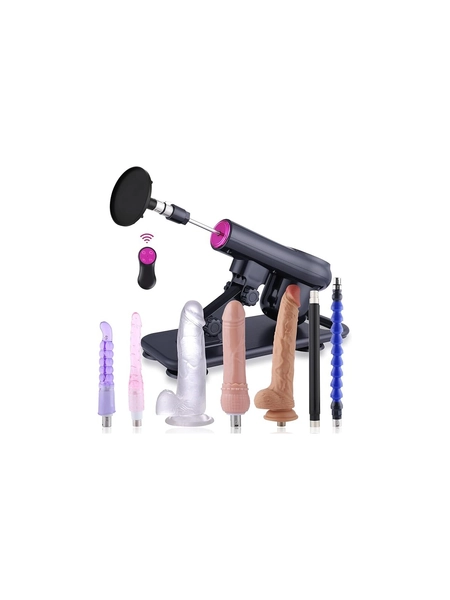 Auxfun Sex machine for Women, with Powerful Suction Cup, 3Xlr Connector. 8 Attachments Sex Toys