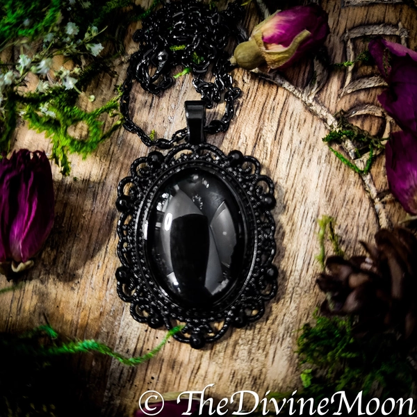 Antique Vintage Scrying Mirror Necklace - Fortune Telling - Psychic - Divination - Scrying Tool - Gift - Witchy Gift - Vintage Gift - Divine