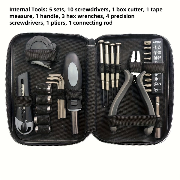 juego herramientas portátiles manuales 27 piezas estuche - Temu Chile