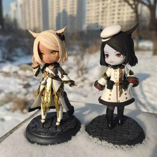 FFXIV static cute chibi figurine, 100% custom pure handmade whole outfit into mini 3D version.