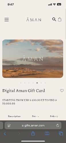 Aman gift card