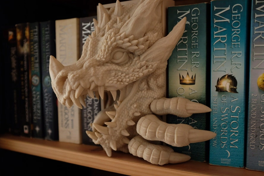 Dragon Book Nook, 3d Printed Fantasy Book Shelf Décor and Bookends