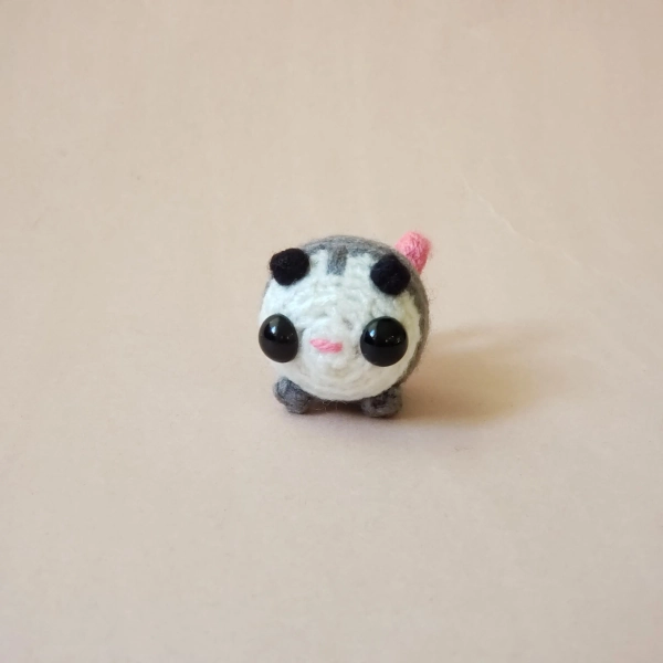 Mini Crochet Opossum Plush: Pocket Pet Desk Toy