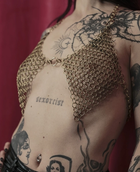 Gold/Silver Chainmail Top