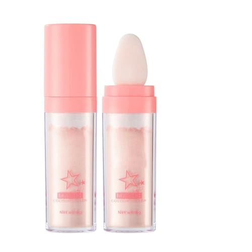 PAQIMAN Glitter Powder Highlighter Makeup,Body Brightens the Natural and Face Blusher Patting Powder Highlighter Makeup Beauty Glitter.(02# Fairy pink) - 02# Fairy pink - 0.32 Ounce (Pack of 1)