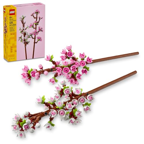 LEGO Cherry Blossoms Celebration Gift, Buildable Floral Display for Creative Kids, White and Pink Cherry Blossom, Spring Flower Gift for Girls and Boys Aged 8 and Up, 40725 - Multicolor