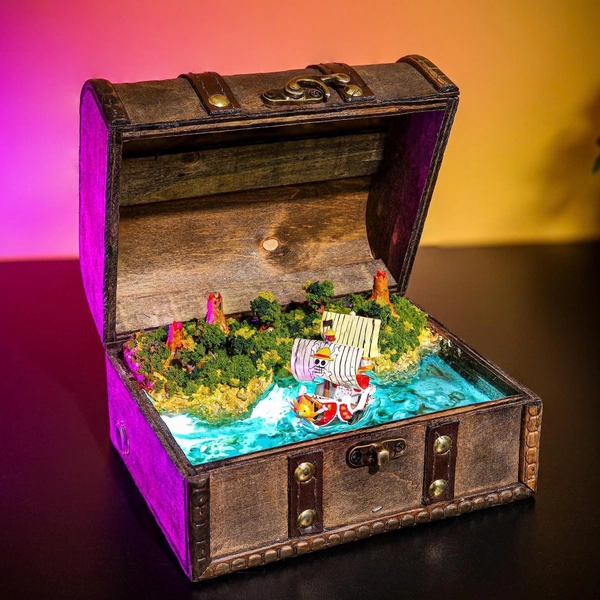 Mystery Box Anime Light Box Epoxy Lamp, Custom Private Box, epoxy resin lamp, anime lamp Handcrafted Resin Wood Lamp Coworker Gift Christmas