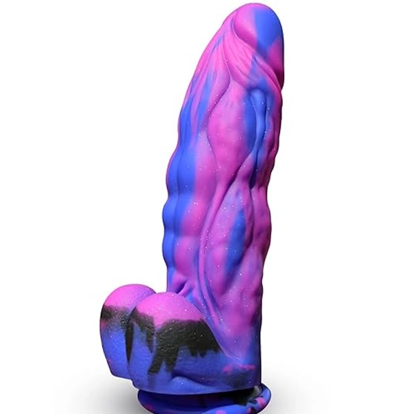 9.5'' Huge Fantasy Realistic Dildo,2.4'' in Diameter Thick G-spot Dildo,Soft Silicone Anal Dildo with Powerful Suction Cup,Adult Sex Toys for Women Men Gay Couple for Clitoral Vaginal Anal Stimulation