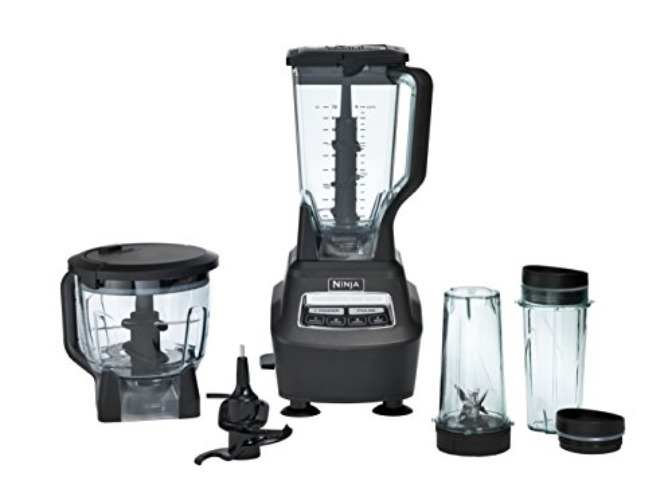 Ninja BL770 Mega Kitchen System, 1500W, 4 Functions for Smoothies, Processing, Dough, Drinks & More, with 72-oz.* Blender Pitcher, 64-oz. Processor Bowl, (2) 16-oz. To-Go Cups & (2) Lids, Black - Black - with 2 Nutri Ninja Cups + Lids