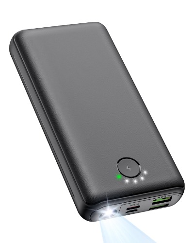 Cargador portátil de 30000 mAh, USB C 22.5 W, carga rápida, batería externa, banco de carga PD QC4.0 con linterna, 3 salidas y 2 entradas cargador de teléfono para iPhone, Samsung Galaxy iPad, etc
