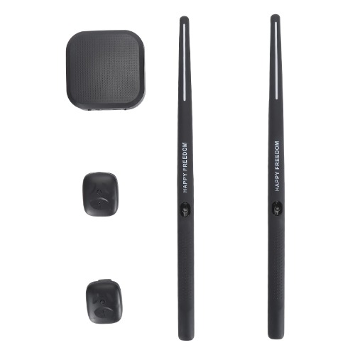 Yosoo Batería de Bolsillo, Batería Virtual, Juego de Realidad Portátil, Baquetas Electrónicas para Principiantes, Niños, Adultos, Batería de Aire Aeroband, Batería Eléctrica Virtual,