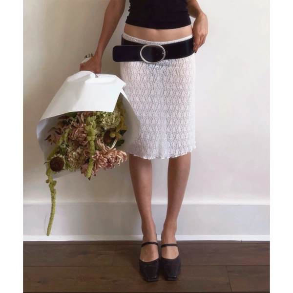 La jupe en dentelle Blanche