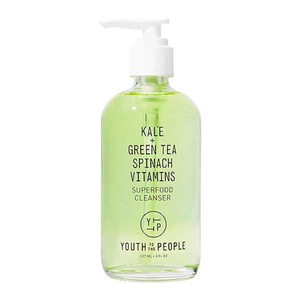 Youth To The People Superfood Facial Cleanser, Kale and Green Tea Spinach Face Wash, Gentle Makeup Remover + Pore Minimizer for All Skin Types, Vegan, Refillable Skincare