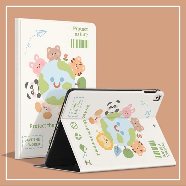 Cute Animal iPad Case Earth Nature iPad Pro Cases - A